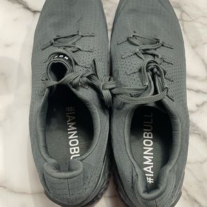 New used once size 16 mens grey ripstop Nobull runner shoes.